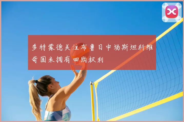 多特蒙德关注布鲁日中场斯坦科维奇国米拥有回购权利