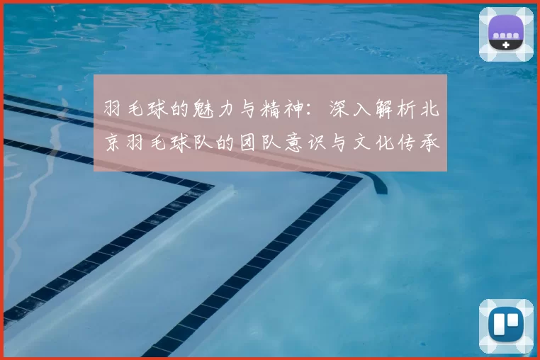羽毛球的魅力与精神:深入解析北京羽毛球队的团队意识与文化传承