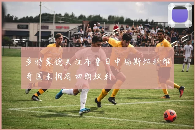 多特蒙德关注布鲁日中场斯坦科维奇国米拥有回购权利